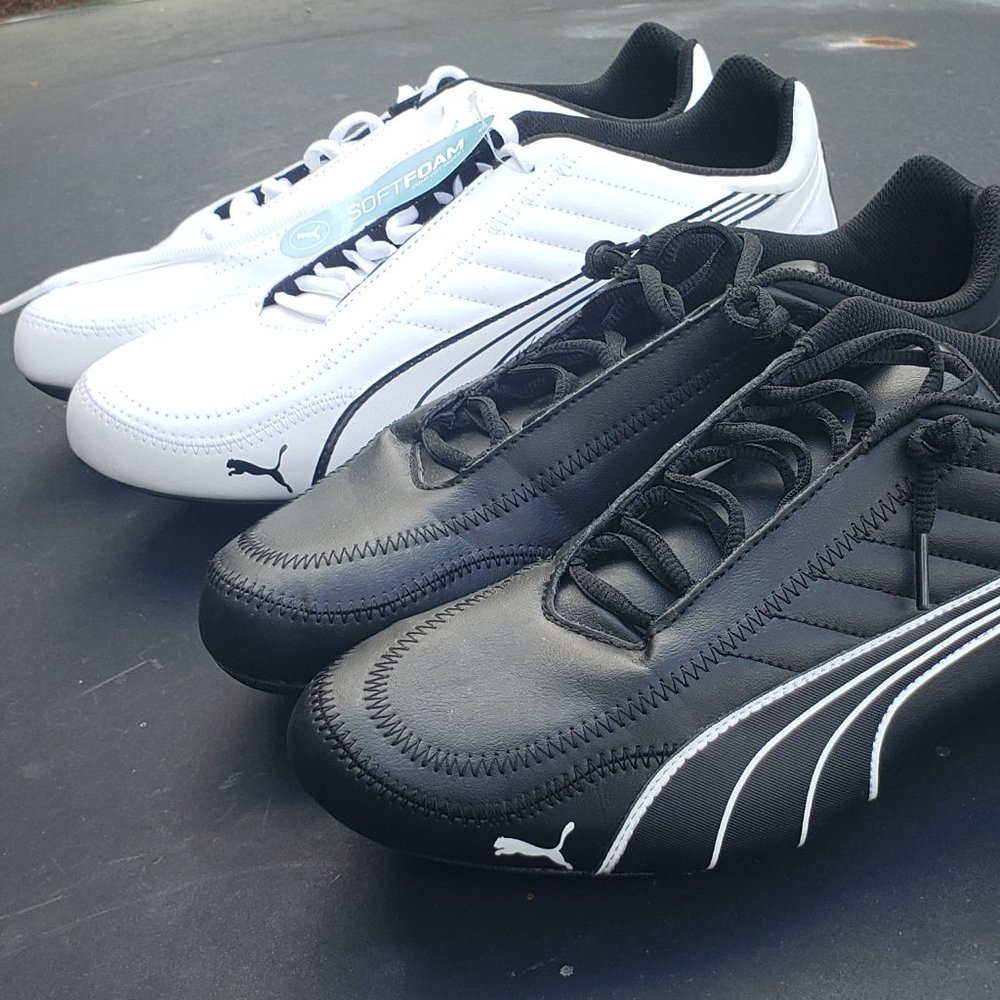 SET of Puma Ferrari Black & White Shoes Size 11.5